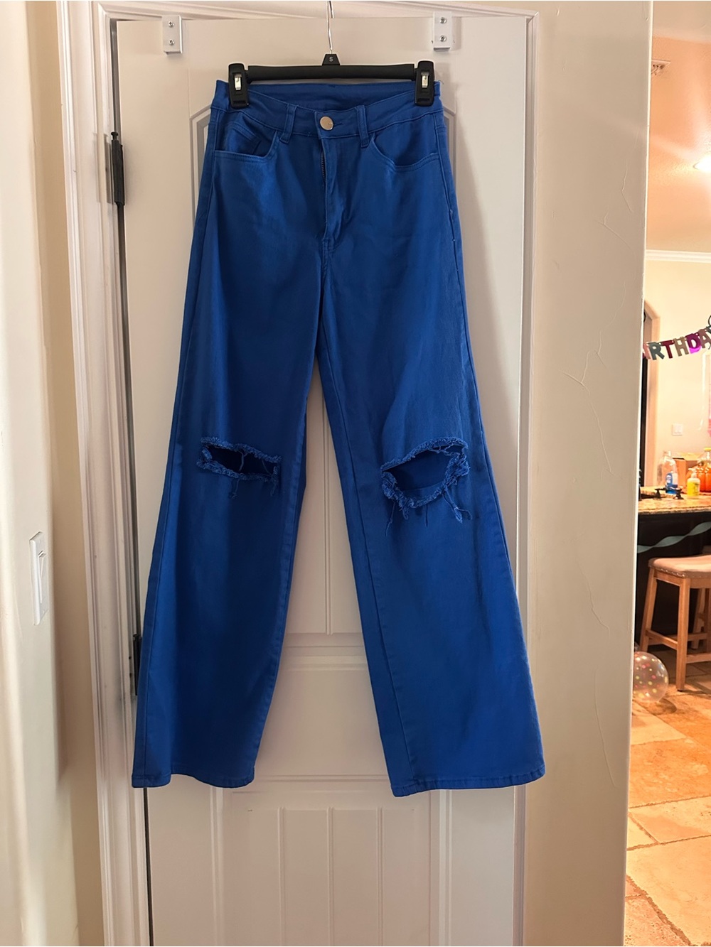 Royal blue wide legged jeans